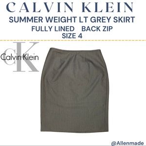 Price ⬇️ Calvin Klein Light weight light grey pencil skirt Size 4